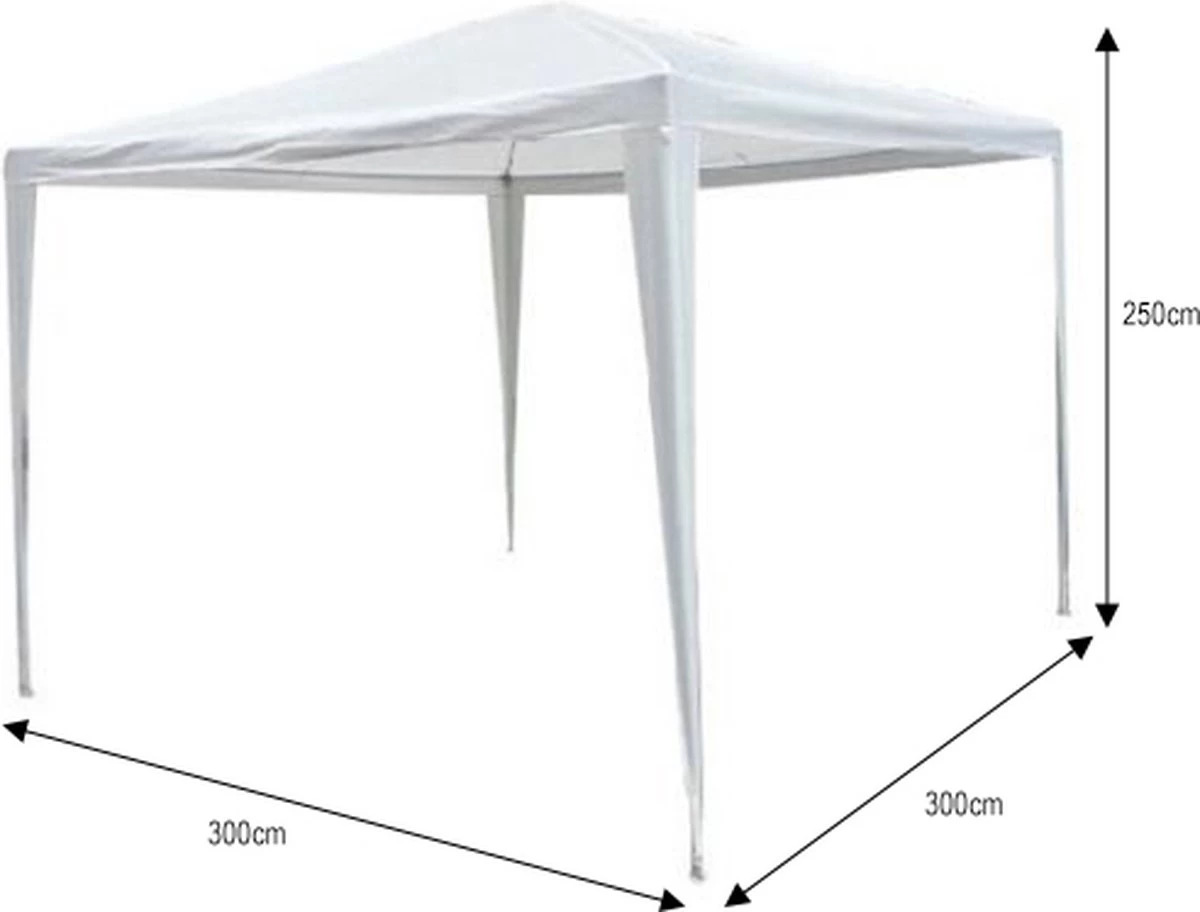 Partytent 3x3m Wit Budget Zonder Zijwanden 4 Partytent 3x3m Wit Budget Zonder Zijwanden - Afbeelding 2