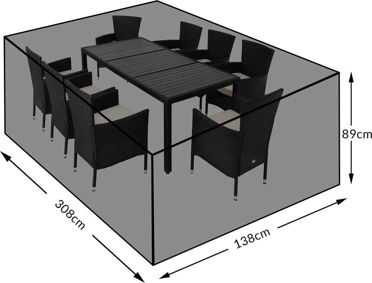 Kingsleeve Tuinmeubelhoes - Beschermhoes - Weerbestendig -308x138x89cm - Groen 4 Kingsleeve Tuinmeubelhoes - Beschermhoes - Weerbestendig -308x138x89cm - Groen - Afbeelding 2