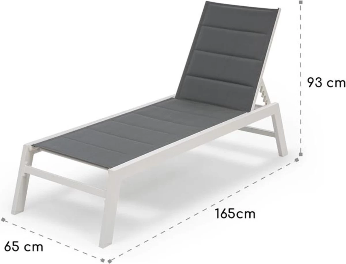 Blumfeldt Renazzo Lounge Ligstoel - Ligbed Voor De Tuin - Aluminium Tuinstoel - 6 Standen - Waterafstotend - Bekleding Van 70 % Pvc En 30 % Polyetheen - Grijs 4 Blumfeldt Renazzo Lounge Ligstoel - Ligbed Voor De Tuin - Aluminium Tuinstoel - 6 Standen - Waterafstotend - Bekleding Van 70 % Pvc En 30 % Polyetheen - Grijs - Afbeelding 2