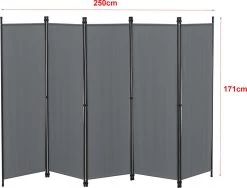 Tuinscherm Huesca Scheidingswand 171x250 Cm Donkergrijs