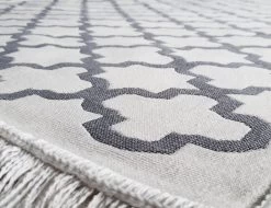 De Groen Home - Kelim Vloerkleed Modern - 100x200- Grijs & Gebroken Wit -Philips Hue Winkel 1200x921 4