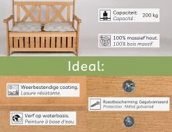 Needs&wants® Houten Tuinbank Met Opbergruimte, 2-zits Kistbank Houten Klassieke Bank Opslag, Grote Tuinopbergbank Van Massief Hout Weerbestendig Voor Buiten Tuin, Balkon, Terras, 115x61x85 Cm, Donker-bruin -Philips Hue Winkel 1200x922 4