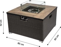 Teamson Home Vierkant Propaan Gas Vuurtafel - Vuurkorf Buiten - Geen Rook - Terrashaard - Rotan/Metaal - Met Windscherm, Lavastenen & Omslag 38 Teamson Home Vierkant Propaan Gas Vuurtafel - Vuurkorf Buiten - Geen Rook - Terrashaard - Rotan/Metaal - Met Windscherm, Lavastenen & Omslag -Philips Hue Winkel 1200x925 7