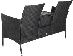 Casaria Tuinbank Polyrattan – 2 Zitter Incl. Tafel & Kussens – Zwart -Philips Hue Winkel 1200x926 7