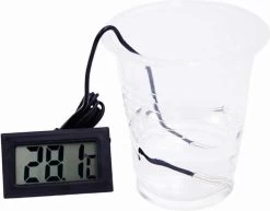 Thermometer Zwart LCD Met Sonde (voor Aquarium E.d.)