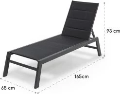 Blumfeldt Renazzo Lounge Ligstoel - Ligbed Voor De Tuin - Aluminium Tuinstoel - 6 Standen - Waterafstotend - Bekleding Van 70 % Pvc En 30 % Polyetheen - Zwart -Philips Hue Winkel 1200x940 2