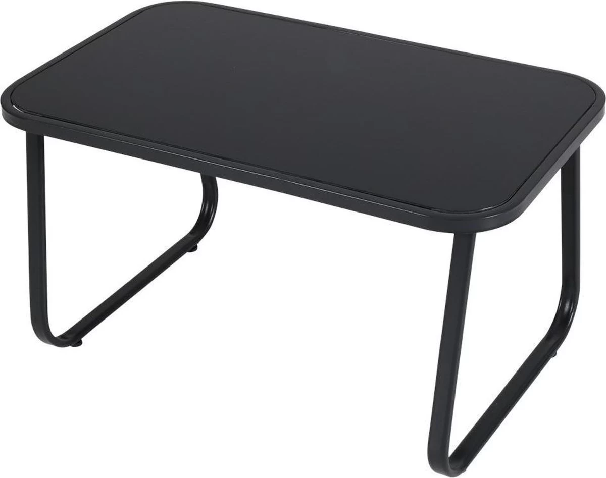 Tuin Meubelen Loungeset - 4 Persoons - Tuinset - Comfort - Zwart - Tafel Glazen Blad - Stoelen - Sofa - Bank - 4-delig 5 Tuin Meubelen Loungeset - 4 Persoons - Tuinset - Comfort - Zwart - Tafel Glazen Blad - Stoelen - Sofa - Bank - 4-delig - Afbeelding 3