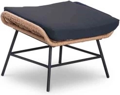 BUITEN Living Dex Wicker Loungestoel Tuin Incl. Wicker Voetenbank | Wicker + Aluminium | Bamboe Antraciet -Philips Hue Winkel 1200x951