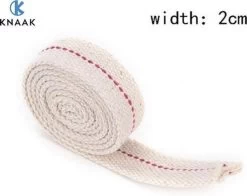 Knaak Olielamp Lont - Platte Lont - Brander - Katoen - 20mm Bij 1m - 1 Stuk