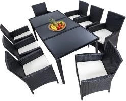Tectake - Tuinmeubelset - 8 Persoons - Zwart -Philips Hue Winkel 1200x967 2