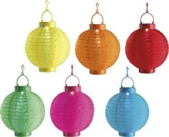 LED Solar - Tuin Lampion - Chinese Lampion - Feestballonnen - Solar Lantaarn - Ø 20 Cm Nylon - 6 Stuks