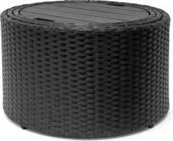 Casaria Polyrattan Zonne-Eiland Ø185cm – Incl. Kussens - Zwart Crème -Philips Hue Winkel 1200x976 2