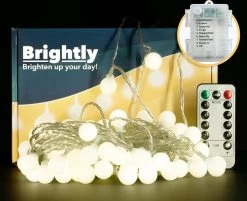 Brightly® Lichtsnoer Van 10 Meter LED – Op Batterijen – Voor Binnen En Buiten – Warm Wit Lichtslinger – Tuinverlichting Met Lampjes Slinger – LED Fairy Lights – Waterdicht -Philips Hue Winkel 1200x976 6