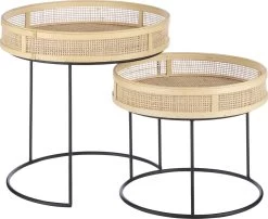 Mica Decorations Leandro Bijzettafel - Set Van 2 - H45 X Ø45 Cm - Zwart -Philips Hue Winkel 1200x983 3