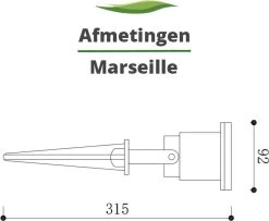 Tuinspot Marseille + LED Spot GU10 Lybardo | 4.6 Watt | 2700K Warm Wit | IP65 | Mat Zwart -Philips Hue Winkel 1200x988 3