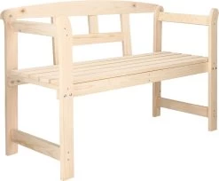 Merkloos Springos Tuinbank | Tuinbankje | Zitbank Buiten | Naaldhout | 119 X 78 X 45 Cm | Licht -Philips Hue Winkel 1200x989