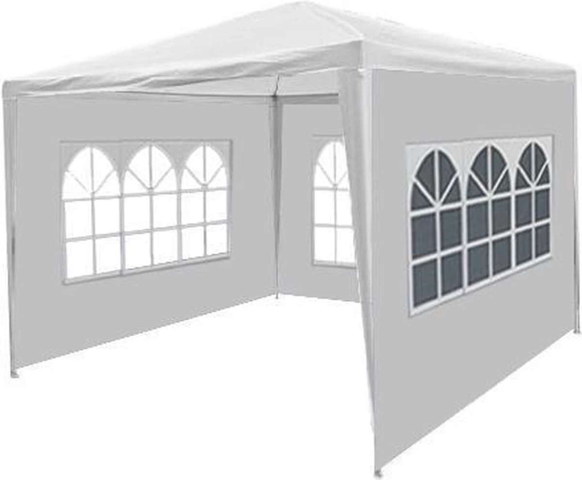 Partytent 3x3m Budget Wit Met Drie Zijwanden 5 Partytent 3x3m Budget Wit Met Drie Zijwanden - Afbeelding 3