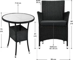 Polyrotan Balkonset - Bayamo - 3-delig - Zwart -Philips Hue Winkel 1200x993 2