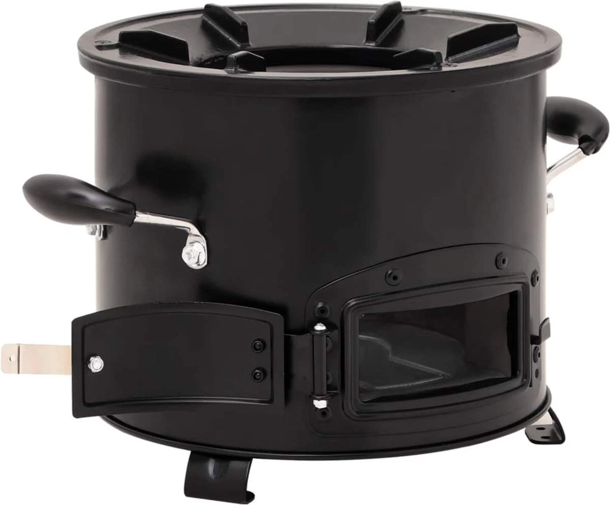 VidaXL Camping Houtkachel 36x26x22,5 Cm Metaal Zwart 9 VidaXL Camping Houtkachel 36x26x22,5 Cm Metaal Zwart - Afbeelding 7