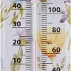 Pro Garden Binnen/buiten Thermometer Metaal Met Lentebloemen/zomerse Print 29 X 6.5 Cm - Huis/Tuin - Temperatuurmeters