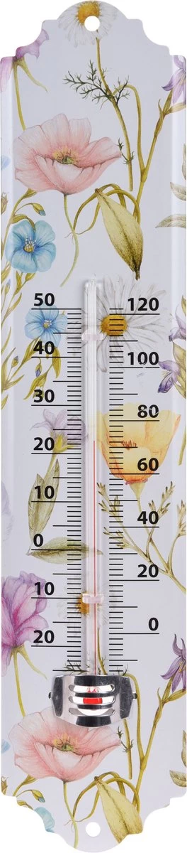 Pro Garden Binnen/buiten Thermometer Metaal Met Lentebloemen/zomerse Print 29 X 6.5 Cm - Huis/Tuin - Temperatuurmeters 3 Pro Garden Binnen/buiten Thermometer Metaal Met Lentebloemen/zomerse Print 29 X 6.5 Cm - Huis/Tuin - Temperatuurmeters