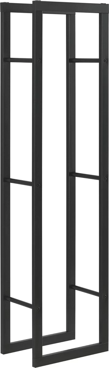 Stalen Brandhoutrek Houtopslag Zwart 40x150x25 Cm 4 Stalen Brandhoutrek Houtopslag Zwart 40x150x25 Cm - Afbeelding 2