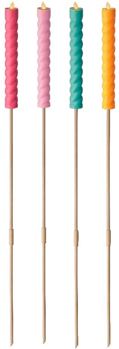 Solar Tuinfakkel "Swirl" - 4 Stuks - Ass - 90 Cm 6 Solar Tuinfakkel "Swirl" - 4 Stuks - Ass - 90 Cm - Afbeelding 4