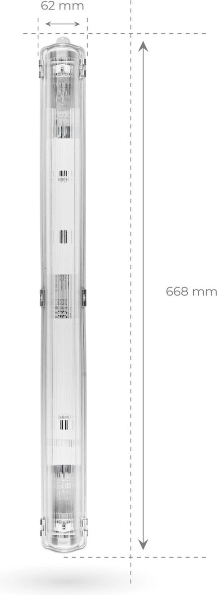 Ledvion LED TL Armatuur 60cm - IP65 - Koppelbaar - RVS Clips 8 Ledvion LED TL Armatuur 60cm - IP65 - Koppelbaar - RVS Clips - Afbeelding 6