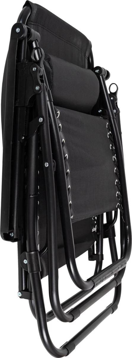 Luxe Ligstoel Met Hoofdsteun & Voetsteun - Verstelbare Rugleuning - Zonnebed Relaxstoel Voor Tuin/Terras/Strand/Balkon/Zwembad/Camping - Inklapbaar - Weerbestendig - Zwart 8 Luxe Ligstoel Met Hoofdsteun & Voetsteun - Verstelbare Rugleuning - Zonnebed Relaxstoel Voor Tuin/Terras/Strand/Balkon/Zwembad/Camping - Inklapbaar - Weerbestendig - Zwart - Afbeelding 6