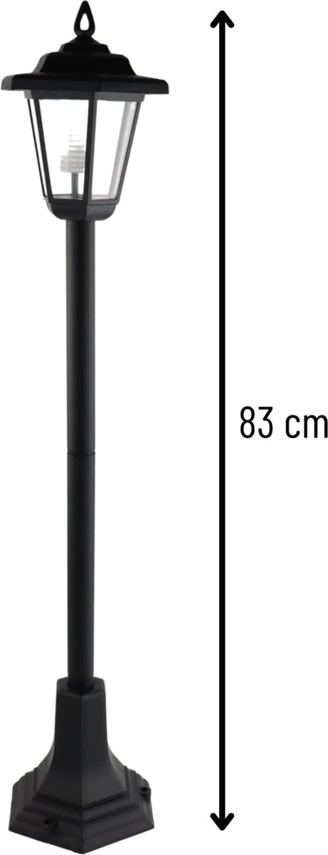 Orange85 Lantaarn - Solar LED - Zwart - Tuin - 83 Cm - Zonne Energie 8 Orange85 Lantaarn - Solar LED - Zwart - Tuin - 83 Cm - Zonne Energie - Afbeelding 6