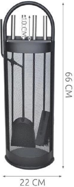 OpenHaard Set / Haardstel Voor Houtkachel Bestaande Uit Houtmand Met Uitneembare Hoes Voor Haardhout & Kachelhout + 5 Delige Set Met Haard & Kachel Accessoires Tang Pook Schep Borstel In Stabiele Standaard - Nu Met 30 Aanmaakblokjes - Haard Vuurkorf -Philips Hue Winkel 479x1200