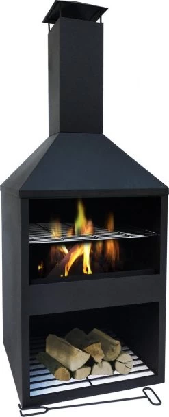 MaxxGarden Tuinhaard Grieks Arton - Terrashaard - Vuurkorf - BBQ - Terrasverwarmer - Terrasverwarming - Sfeerhaard - Ø44 X 118cm - Zwart