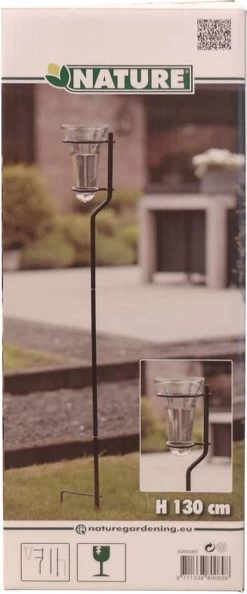 Nature - Regenmeter - Glas - Inclusief Metalen Voet - H130cm -Philips Hue Winkel 499x1200