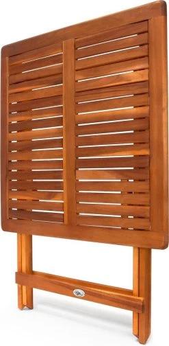 Casaria Bijzettafel Acacia Hout- Inklapbaar - 70x70x73 Cm Bruin -Philips Hue Winkel 588x1200