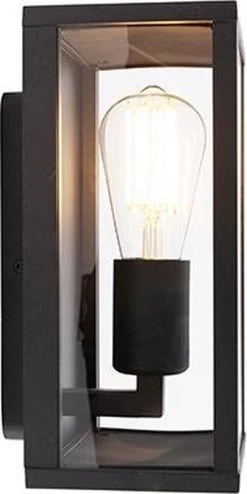 QAZQA Charlois - Industriele Wandlamp Voor Buiten - 1 Lichts - D 14 Cm - Zwart - Industrieel - Buitenverlichting -Philips Hue Winkel 600x1200 1