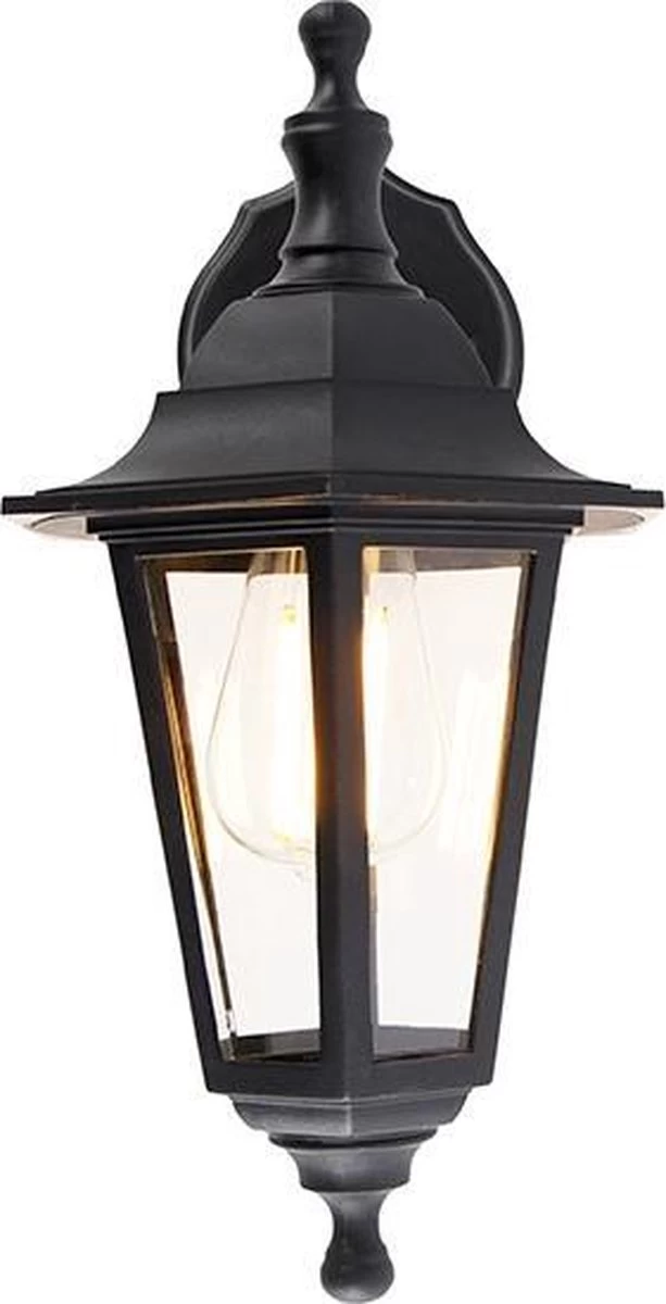 QAZQA New Haven - Klassieke Wandlamp Voor Buiten - 1 Lichts - D 212 Mm - Zwart - Buitenverlichting 13 QAZQA New Haven - Klassieke Wandlamp Voor Buiten - 1 Lichts - D 212 Mm - Zwart - Buitenverlichting - Afbeelding 11