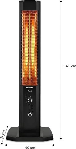 Infrarood Staande Warmtestraler Met Thermostaat, Infrarood Verwarming Voor Binnen En Buiten, 2 Warmtestanden, Standaard, Draagbaar, Elegant Design, 1200 Watt, Zwart -Philips Hue Winkel 614x1200 1
