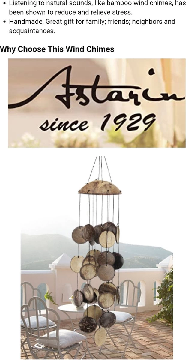 Coconut Shell Windgong - Windvanger - Tuin Decoratie 8 Coconut Shell Windgong - Windvanger - Tuin Decoratie - Afbeelding 6