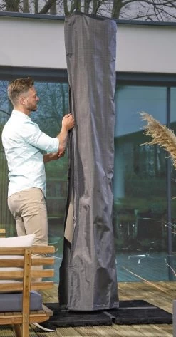 Weersbestendige Parasolhoes - Max. 4 X 4 M - Grijs / Antraciet - Zweefparasol -Philips Hue Winkel 627x1200