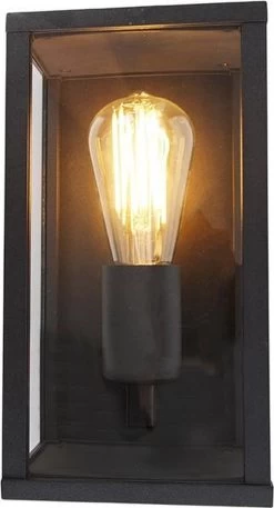QAZQA Charlois - Industriele Wandlamp Voor Buiten - 1 Lichts - D 14 Cm - Zwart - Industrieel - Buitenverlichting -Philips Hue Winkel 648x1200