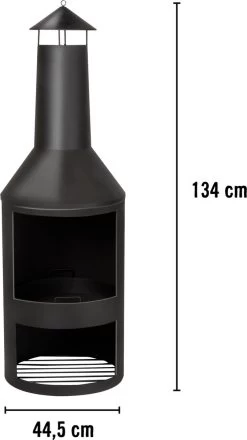 BBQ Collection Terrashaard - Met Schoorsteen - Houtkachel - 134 X 44,5 CM - Inclusief Pook - Zwart -Philips Hue Winkel 674x1200 6