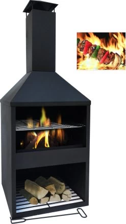 MaxxGarden Tuinhaard Grieks Arton - Terrashaard - Vuurkorf - BBQ - Terrasverwarmer - Terrasverwarming - Sfeerhaard - Ø44 X 118cm - Zwart -Philips Hue Winkel 677x1200 1