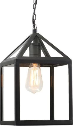 Lumière Hanglamp Buiten Deni Zwart - Landelijke Hanglamp - IP23 - Hanglamp - Hanglampen - Tuinverlichting - Buitenlamp - Inclusief Lichtbron - Calex Smart - 1 Lichts - L 210 Mm - -Philips Hue Winkel 701x1200 1