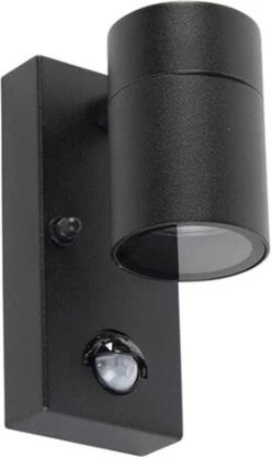 HOFTRONIC - Mason LED Wandlamp Met Bewegingssensor En Schemerschakelaar - GU10 Fitting - Downlight IP44 Voor Binnen En Buiten - Sensor Lamp