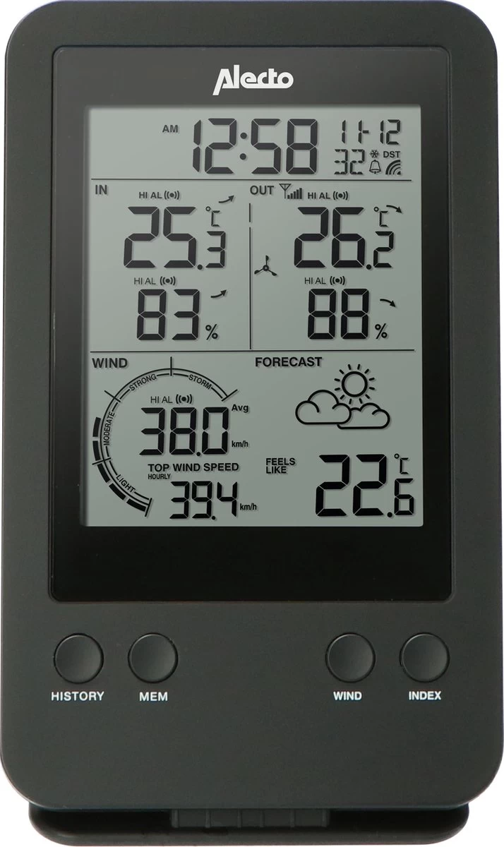 Alecto WS-3400 - Professioneel Weerstation Met Draadloze Buitensensor - 4-in-1 5 Alecto WS-3400 - Professioneel Weerstation Met Draadloze Buitensensor - 4-in-1 - Afbeelding 3