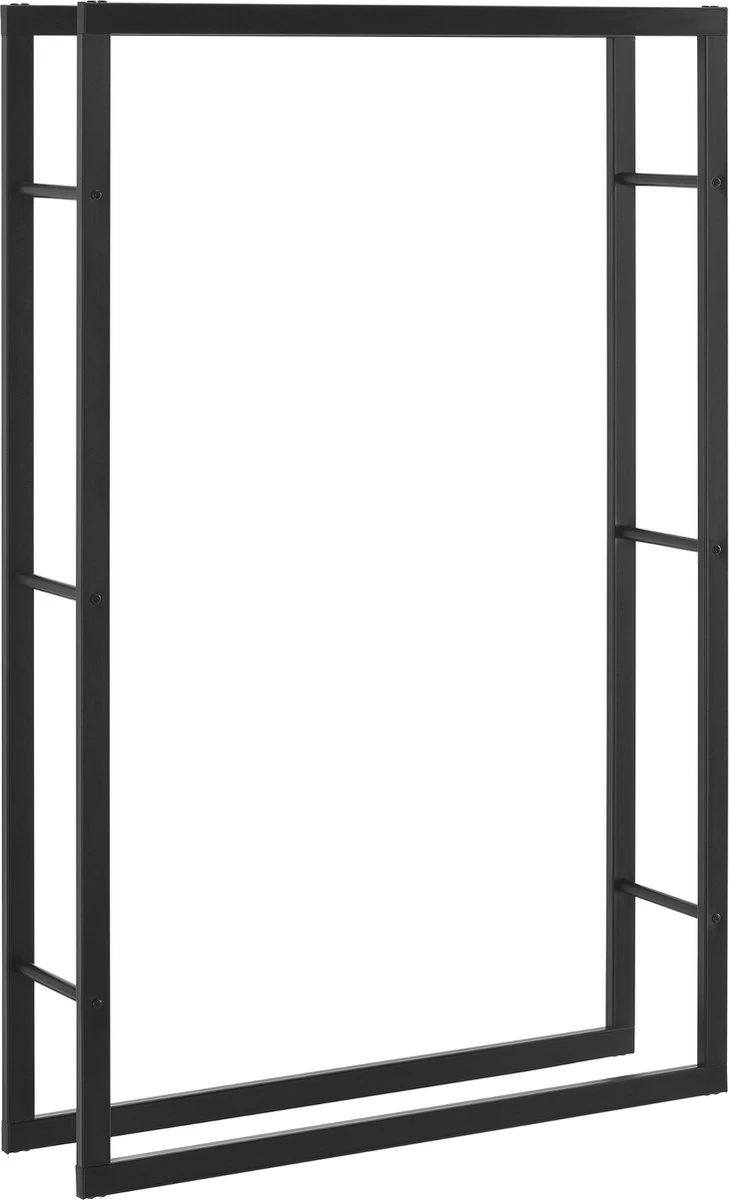 Stalen Brandhoutrek Houtopslag Zwart 100x150x25 Cm 4 Stalen Brandhoutrek Houtopslag Zwart 100x150x25 Cm - Afbeelding 2
