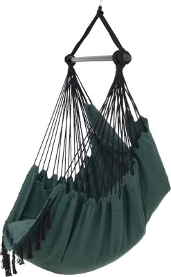 Vita5 XXL Hangstoel | Binnen&Buiten Hangnest | Incl. 2 Kussens En Boekenvak | Volwassenen&Kinderen | Hangmatstoel Tot 225kg | Donkergroen -Philips Hue Winkel 742x1200 1
