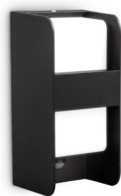 B.K.Licht - Buiten Wandlamp - Met Bewegingssensor - Middenbalk - Voor Buiten - Netstroom - Metalen - Rechthoekige - Zwarte Wandlampen - Met 1 Lichtpunt - IP44 - Buitenverlichting - Buitenlamp - E27 Fitting - 25.5x12x10 Cm - Excl. Lichtbron