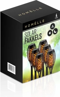 Homèlle Solar Tuinfakkels - 6 Stuks - 49,5cm - Tuinverlichting Op Zonne-energie - Kerstverlichting Buiten - Solar Tuinverlichting - Tuinlantaarns - Padverlichting - LED - Buitenverlichting -Philips Hue Winkel 747x1200 1