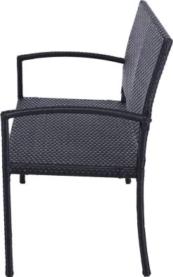 Outsunny Polyrotan Tuinbank 2-zits Parkbank Bank Staal Zwart 867-022 -Philips Hue Winkel 753x1200